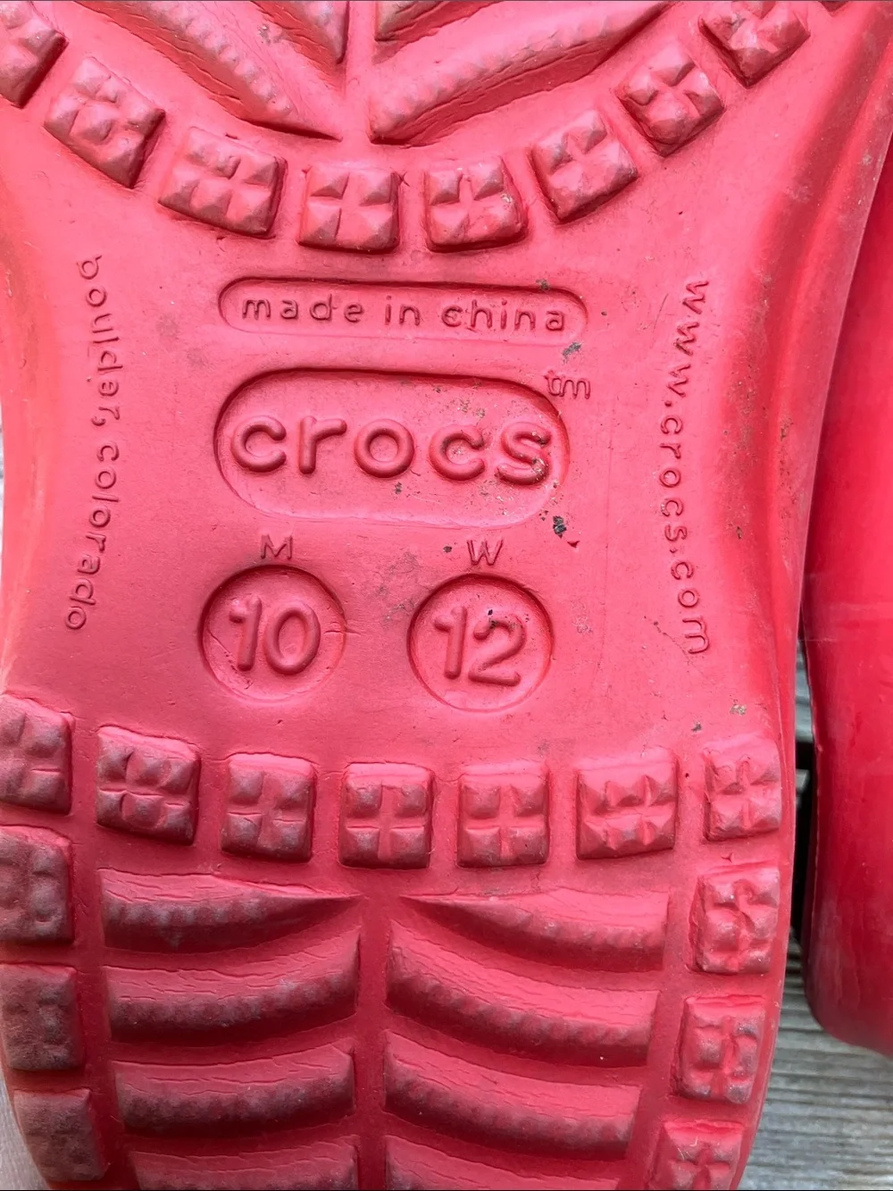 Crocs slides red women’s 12 men’s 10